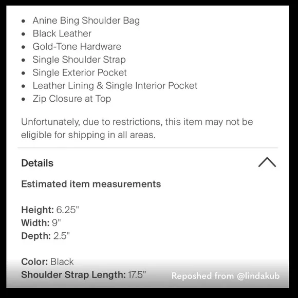 🎉WEEKEND SALE🎉Anine Bing Solid Black Alice Bag - Picture 4 of 15